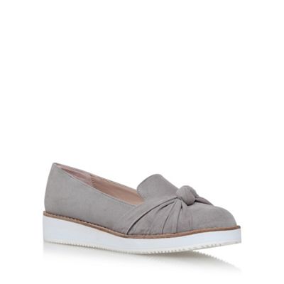 Grey 'Maxx' flat slip on loafers